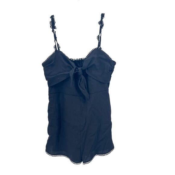 Revolve Majorelle Black One Piece Joyce Linen Romper Sleeveless Womens XL - Picture 2 of 6